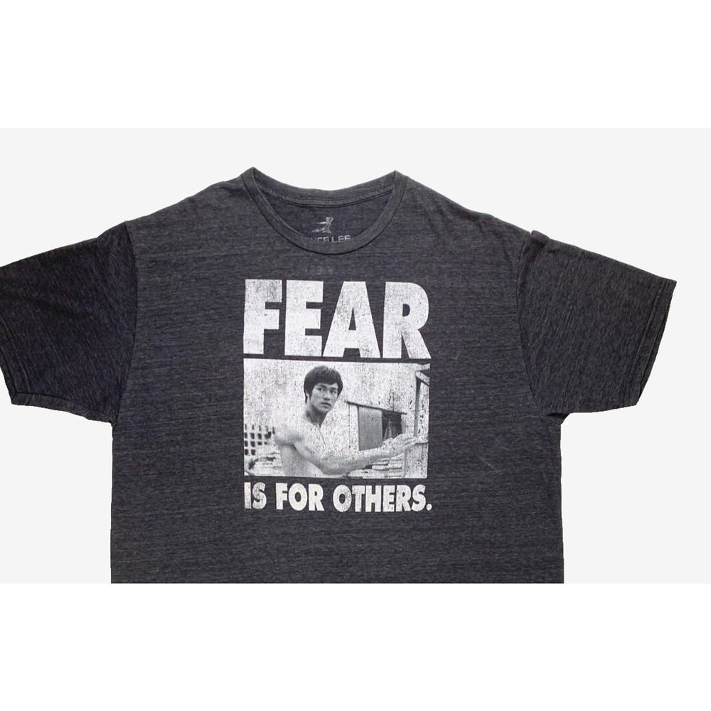 Bruce Lee Fear Is For Others Men's Size 2X Shirt Sleeve T Shirt Used Gray - Picture 2 of 8